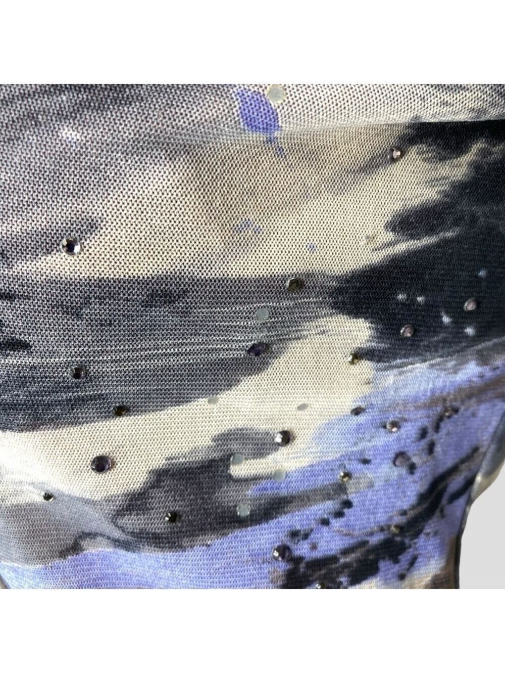 Karen Kane Mesh Top S Fairy Grunge Splatter & Brush Stroke Sparkle CyberGoth - Picture 8 of 15